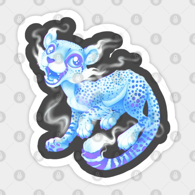 Ghost Cheetah Sticker by Wagglezags